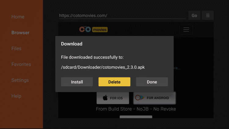Install CotoMovies in Firestick